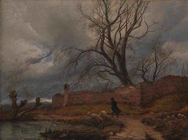 Karl Julius von Leypold Wanderer im Sturm Spain oil painting art